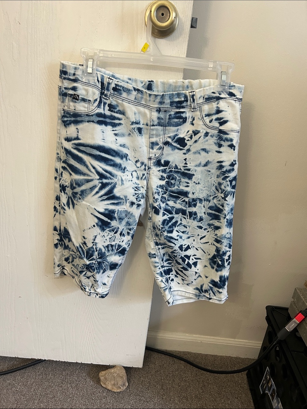 Jordache Blue and White Tie-Dye Bermuda Shorts
